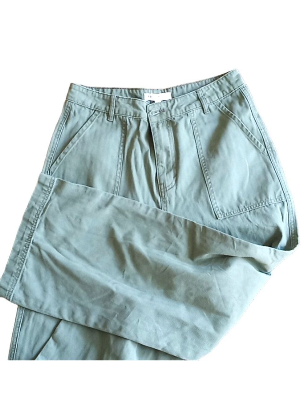 DownEast Wide Leg utility pants, sage, size 10